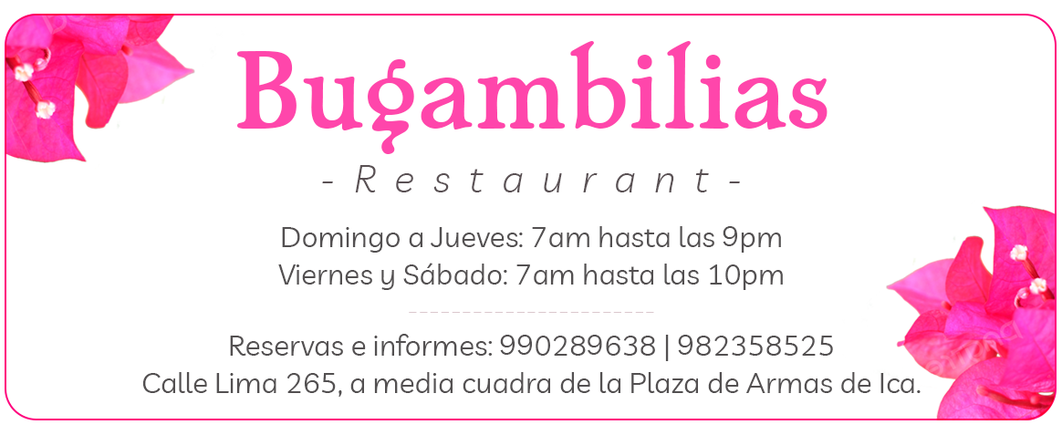 restaurante bugambilia de hotel sol de ica